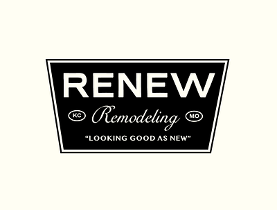 Renew Remodeling badge branding construction design lockup logo retro type typography vector