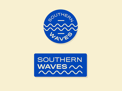 Southern Waves badge design illustration lockup logo podcast retro texture type typography vintage
