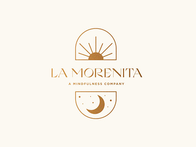 La Morenita badge branding design foil gold lockup logo mindfulness texture type typography vector