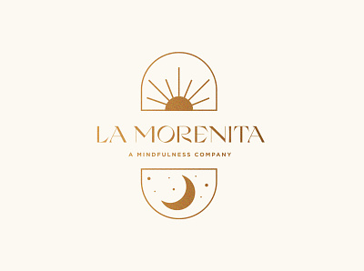 La Morenita badge branding design foil gold lockup logo mindfulness texture type typography vector