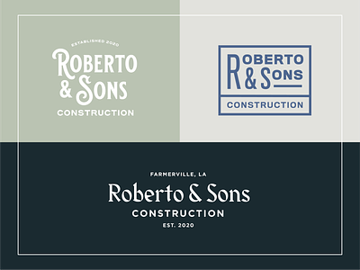 Roberto & Sons branding construction design illustration lockup logo roberto sons type typography vector vintage