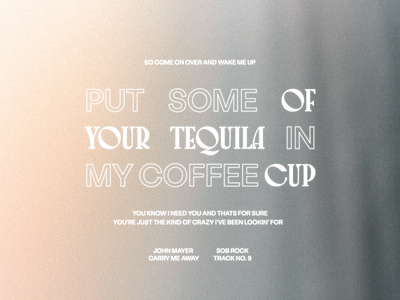 Carry Me Away branding coffee design grain guitar john mayer lockup music tequila type typography vintage