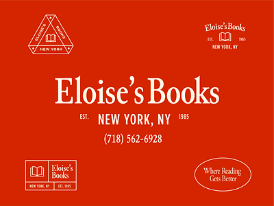 Eloise's Books book store books branding city design illustration lockup logo new york type typography