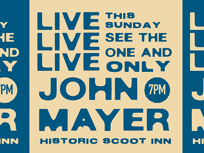 John Mayer Live austin branding design illustration john mayer live lockup logo music poster texas type typography vintage