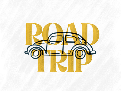 Road Trip buggy car design drawing drive illustration lockup retro roadtrip travel typography vector