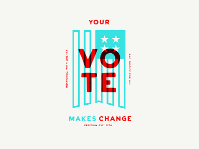 Voting makes change american crest flag independence logo overlay politcal type united states voting