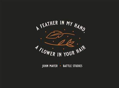 Battle Studies badge battle studies design feather flower illustration john mayer lockup music type typography vector vintage