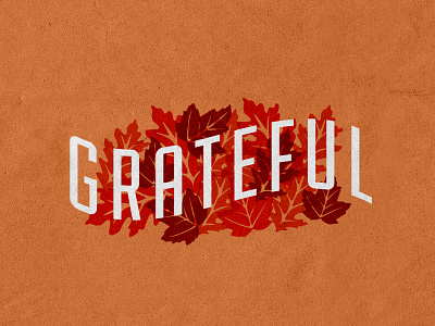 Grateful autumn fall grateful illustration leaves paper texture thanksgiving typography vector
