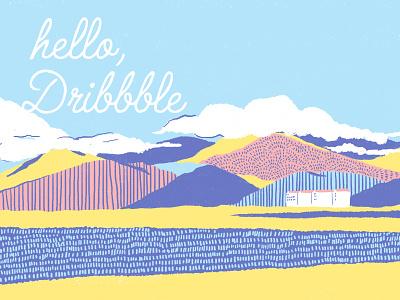 Hello Dribbble debut dribbble hello landscape mountain scenery