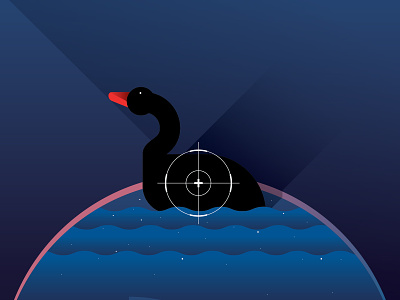 Hunting Black Swan animal bird black swan illustration