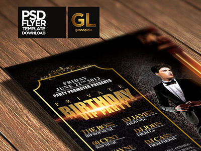 Birthday Party Flyer Template PSD anniversary banner birthday celebration creative designer flyer grandelelo maputo mocambique mozambique party