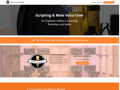 Voice Over Single Page Website art branding design illustration logo page design typography uidesign vector webdesign webpage website