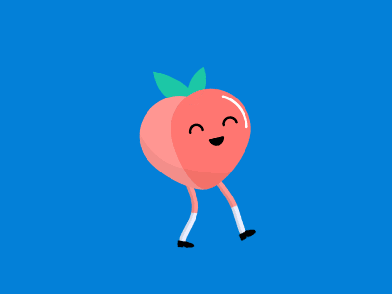 The Prancing Peachy adobe after effects animation art dance fruit graphics illustration motion new peach vector