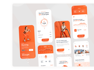 Fitness app 3d animation app branding design graphic design illustration logo motion graphics ui