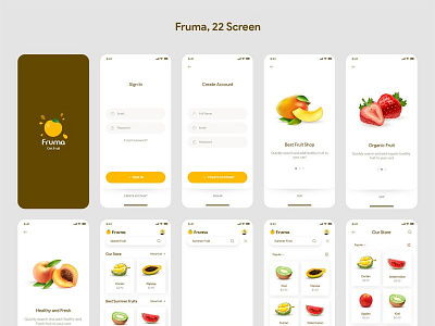 Fruit E-commerce app 3d animation app design ui ux