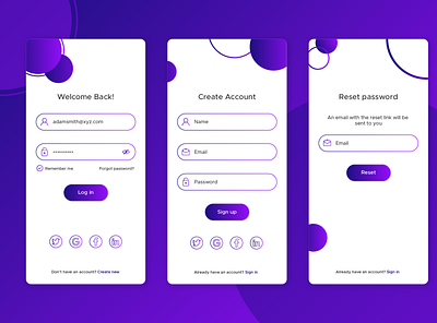 App login,Signup ui app design ui ux