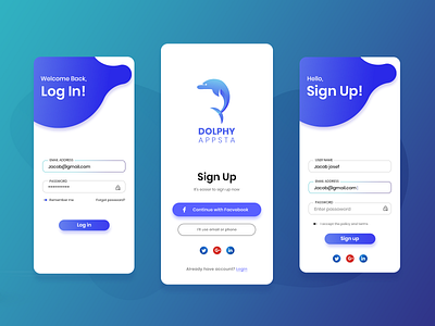 Login & Sign up UI 3d app design ui ux