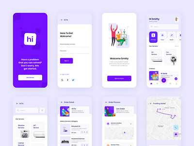 HI Social Service App UI kit