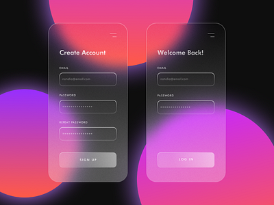 Glass Effect Login UI 3d animation app branding design illustration ui ux