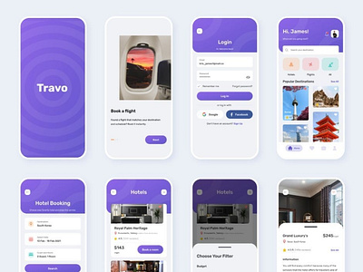 Travo UI kit for travel 3d animation app branding design illustration ui ux