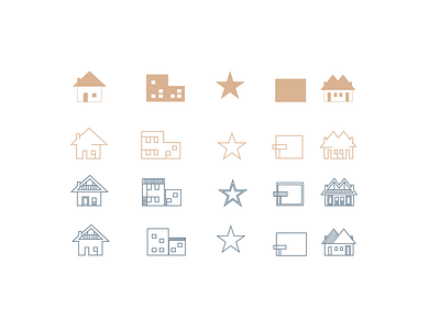 Icons for categories of the main page for Monte.homes