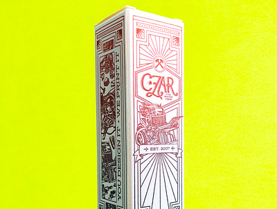 Czar Press Package Design branding color czar design graphic graphic design heidelberg illustration letterpress logo packaging paper print print design prop propaganda split fountain tuck box vector