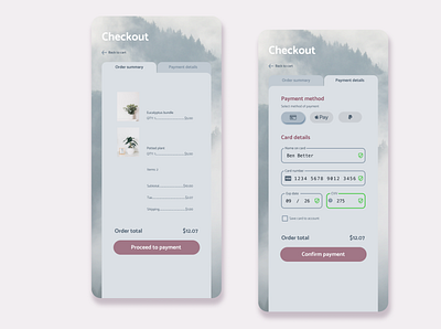 Mobile checkout screens checkout credit card daily dailyui dailyui002 design ecommerce exercise flow fog graphic design orders payment photo practice ui user user interface ux vector