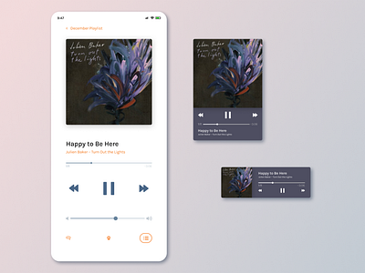 Music player UI for mobile and desktop widgets