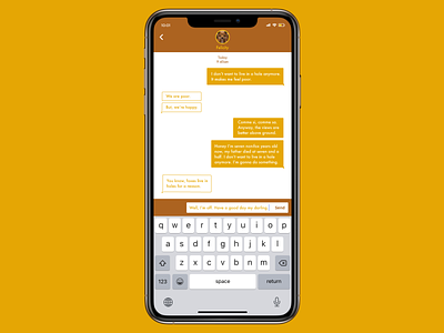Direct messaging for DailyUI day 13 app chat daily challenge dailyui dailyui013 direct fox futura graphic design interface message messaging mobile screen text typography ui ux vectors wes anderson