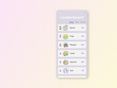 Leaderboard DailyUI 019