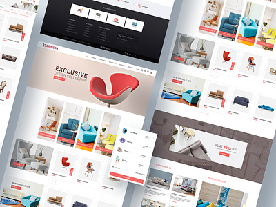 Crimson Theme branding furniture graphic design theme ui web design