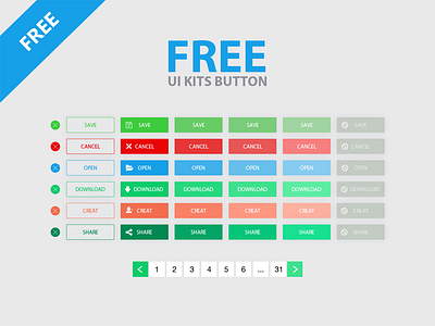 FREE Ui Kits Buttons buttons kits new ui