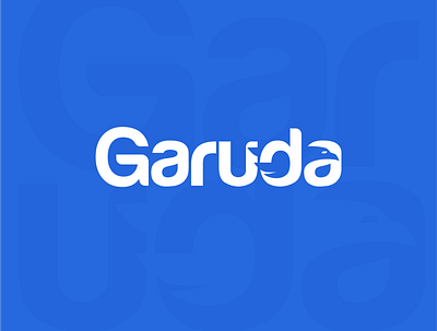 Garuda logo bird logo blue eagle eagle logo garuda logo modern logo negative space logo typogaphy vector