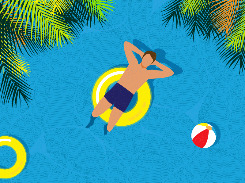 Relax its Summertime animation float gifs illustration pool relax summer swimming pool