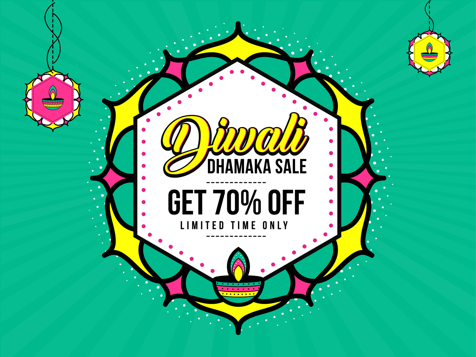 Diwali Dhamaka sale Offer, Template, Banner, Logo Design, Icon, Poster,  Unit, Label, Web Header, Vector, illustration, Tag, Diwali Celebration  background, Sign, Symbol, 50%off, Diwali modern logo. Stock Vector | Adobe  Stock