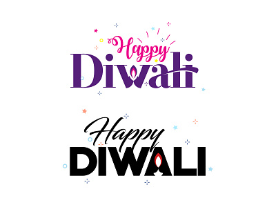 Happy Diwali Festival Typography Logo Design