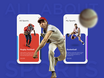 sports all sports app blue colorful design sport sports sports design ui ux web