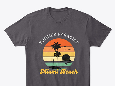 Summer paradise new typography t-shirt design black t shirt branding design fashion graphic design illustration summer paradise typography