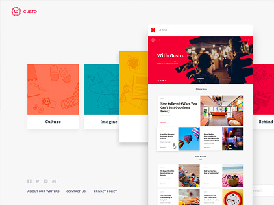 Gusto blog colorful editorial vibrant