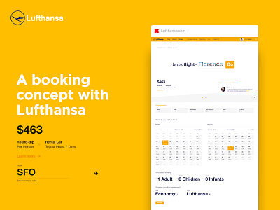 Lufthansa.com (concept) booking brand branding clean flights form lufthansa site travel ux web white