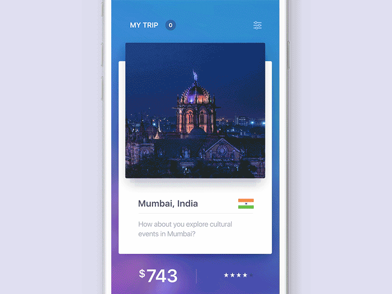 Swipe to travel