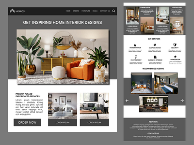 Home Interior Design Website design graphic design home interior design landing page ui ux website design