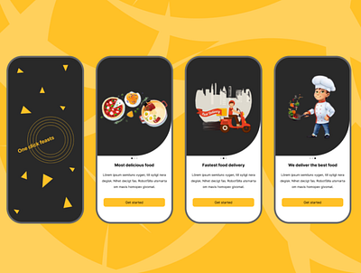 Welcome screens design food app food order graphic design mobile app ui ux