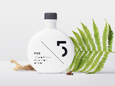 White Oil Bottle Label  Mockup