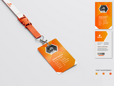 Corporate Id Card Template With Orange Color corporate design corporate id card corporate identity employee id card id card id card design id card template modern id card