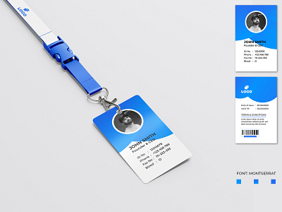 Corporate Id Card Template With Blue Color