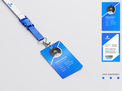 Corporate Id Card Template With Elegant Blue Color