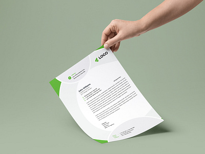 Letterhead Template With Green Color