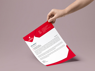 Letterhead Template With Red Color