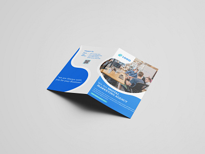 Digital Marketing Bifold Brochure With Blue Color